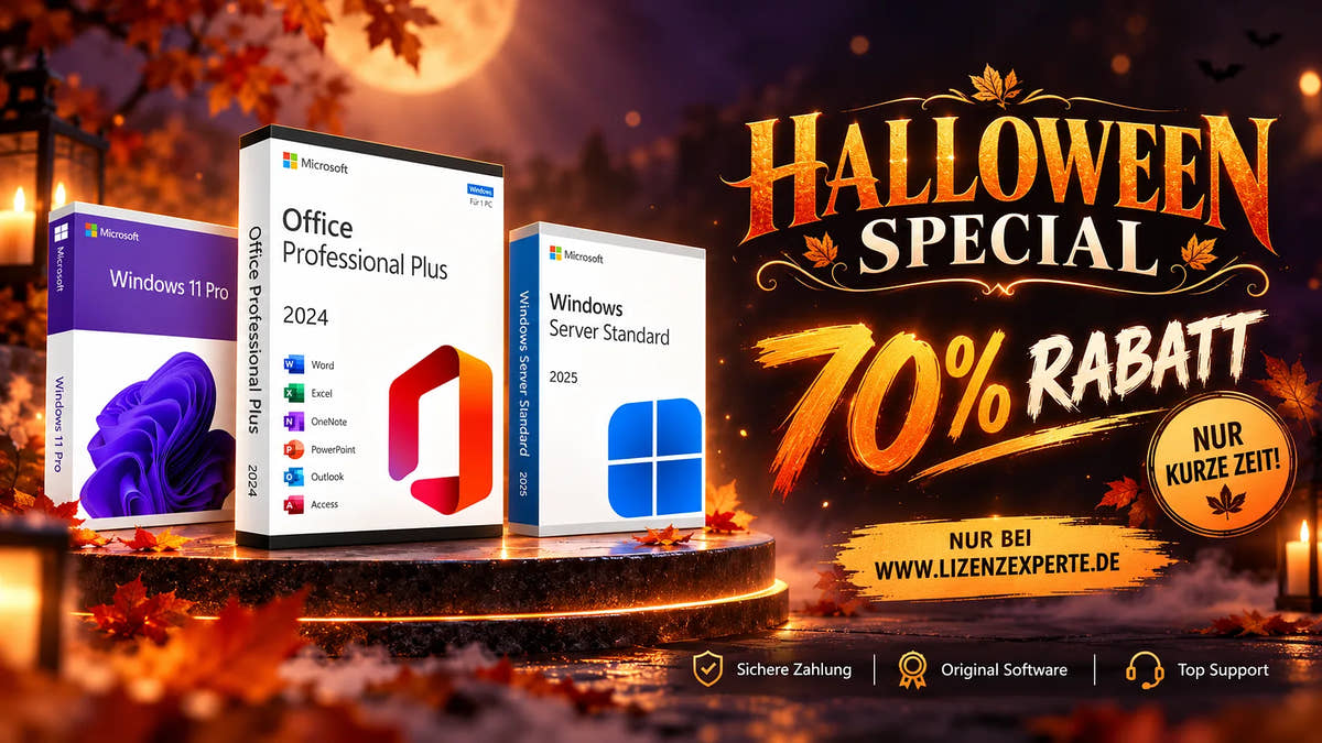 Halloween-Special: 70 % Rabatt auf Windows 11 Pro, Office 2024 Professional Plus und Windows Server 2025 – nur für kurze Zeit